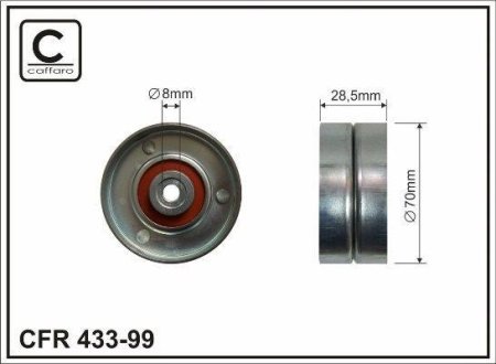 Ролик натяжний 70x8x28 metalowa CAFFARO 43399