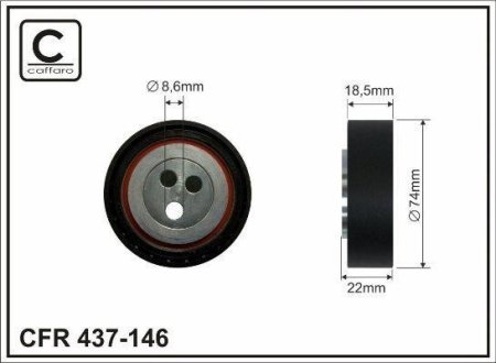 Rolka 74x8,6x18 plastik CAFFARO 437146