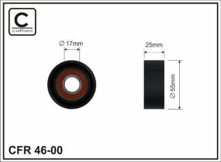 Ролик(54x17x26 пластик) Ford/Citroen/Peugeot 1.4/1.6HDi 01- CAFFARO 4600