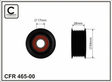 Ролик натяжний 64x17x26,5 plastik CAFFARO 46500