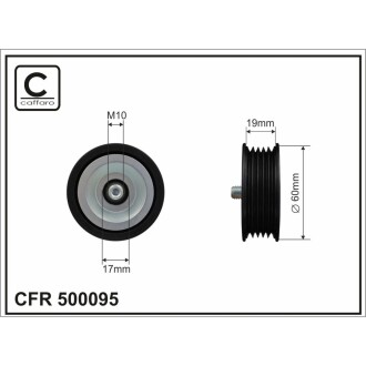 Ролик направляючий Hyundai i10/i20/i30/ix35. 1.4CRDi/1.5CDRi/1.6CRDi CAFFARO 500095