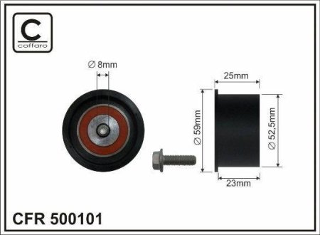 Rolka 52,5x8x23 plastik CAFFARO 500101