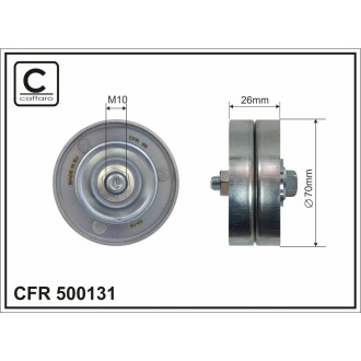 Ролик натяжний 60x10x26 metal CAFFARO 500131