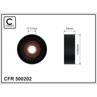 Ролик натяжной ремня поликлинового CAFFARO 500202