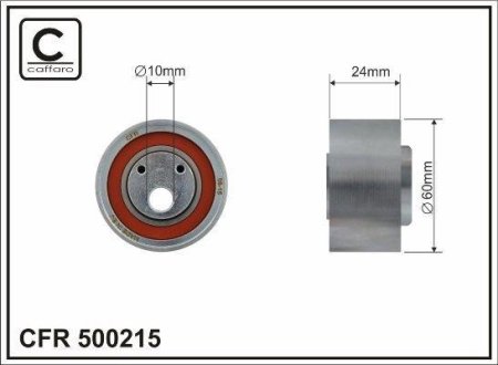 60x10x24 metal Натяжний ролік Audi 100/A6 2,5TDI 94- CAFFARO 500215