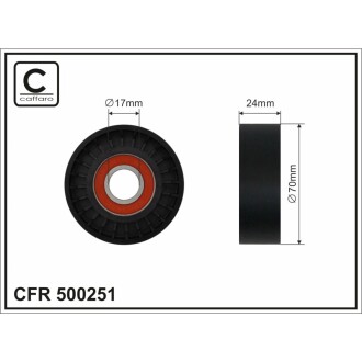 Натяжний ролик, поліклинового ременя CAFFARO 500251