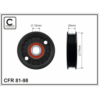 Ролік 77X20.5X15 полiклинового паска VW Passat, CAFFARO 8198