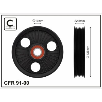 Сам ролик(127x17x22) Citroen C4 Peugeot 307 2.0 16v (EW10J4) 02- CAFFARO 9100