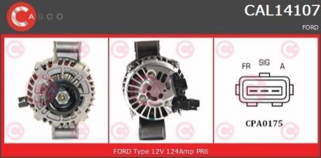 ALTERNATOR 12V 124A CASCO CAL14107AS