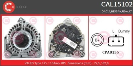 ALTERNATOR 12V 110A CASCO CAL15102AS