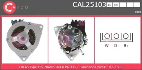 Генератор CASCO CAL25103AS (фото 1)