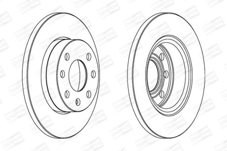 OPEL диск гальмівний передній Astra F,Corsa,Kadett D/E,Vectra A 1.0/1.8 81-00 CHAMPION 561158CH