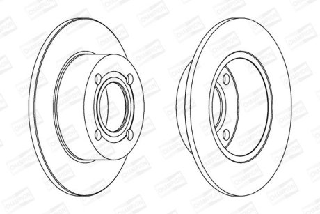 VW диск гальмівний задн. 10mm Audi 80/100 82-96 CHAMPION 561312CH