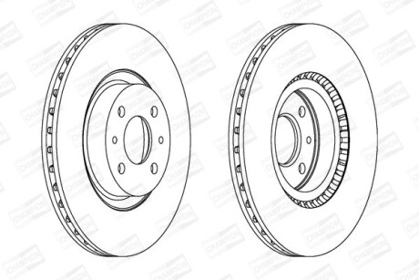 Диск тормозной передний (кртано 2) Fiat Doblo (01-), Bravo (I,II) CHA CHAMPION 561387CH