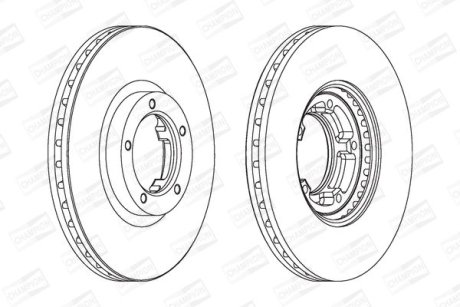 FORD диск гальмівний передн.(вент.)Transit 91-(254*24) CHAMPION 561624CH
