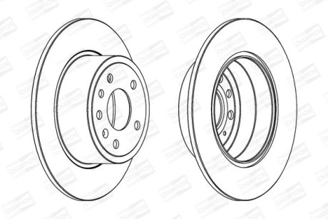 Диск тормозной задний (кратно 2) Opel/Vauxhall Vectra CHAMPION 561962CH