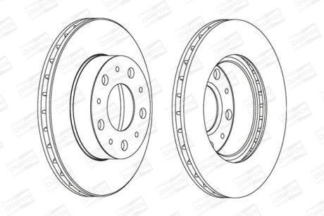 Диск тормозной передний (кратно 2) Fiat Ducato (02-)/Peugeot Boxer (02-)/Citroen Jumper (02-) CHAMPION 561969CH