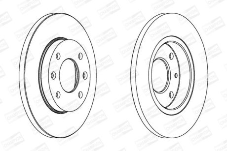 Диск тормозной передний (кратно 2) Citroen Xsara (N1) (97-05) / Peugeot 206 Hatchback (2A/C) (98-12) CHAMPION 562055CH (фото 1)