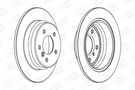 BMW диск гальмівний задн.E39 2.0/2.5 96- CHAMPION 562062CH