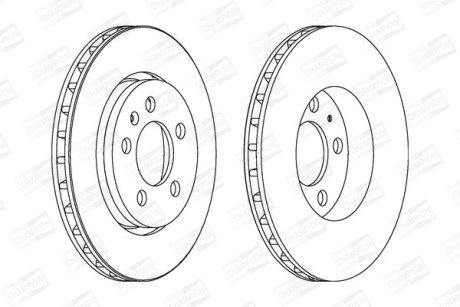 VW диск гальмівний задн.(вентил.) Golf IV, New Beetle Audi A3/ TT/S3Skoda Octavia CHAMPION 562133CH (фото 1)