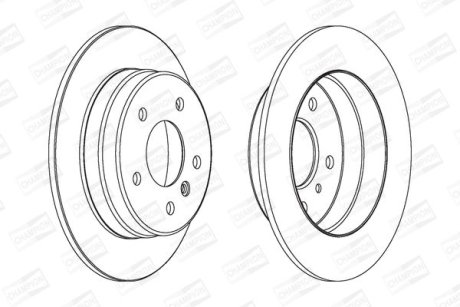 Диск тормозной задний (кратно 2) MB A Classe, Vaneo CHAMPION 562149CH