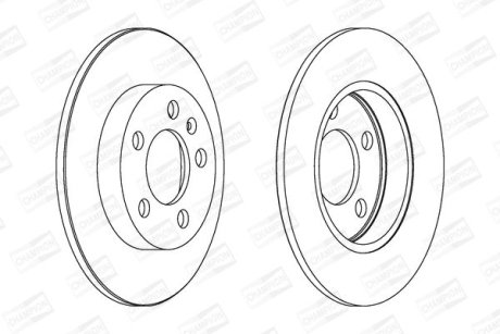 Диск тормозной задний (кратно 2) Audi A3 Quattro (00-), Skoda Octavia (98-) CHAMPION 562177CH (фото 1)