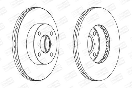 SUZUKI диск гальмівний передній Liana 02-, Baleno 1.8/1.9TD CHAMPION 562179CH