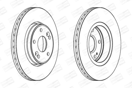 Гальмівний диск перед. Renault Laguna 01-07 (280x24) (вент.) компл. 2шт CHAMPION 562182CH