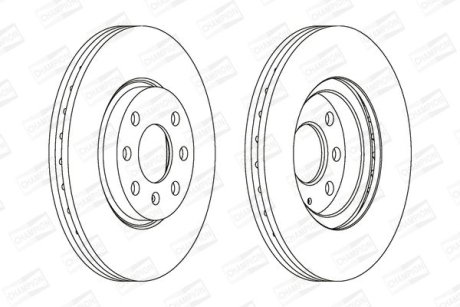 Диск тормозной передний (кратно 2) Opel Combo/MPV 01 - Corsa C (X01) (00-09), Meriva (03-10), Tigra (X04) (04-1 CHAMPION 562196CH