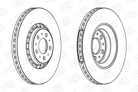 VOLVO Диск тормозной передн. &quot,17&quot, XC90 02- (336*30) CHAMPION 562217CH1