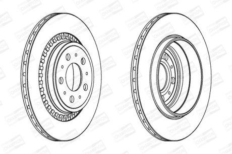 VOLVO диск гальмівний задн. &quot;17&quot; XC90 02- (336*30) CHAMPION 562218CH