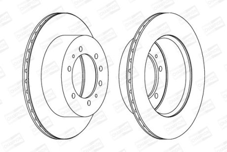 Диск тормозной задний Nissan Patrol Gr V (Y61, Gr) (99-07) (562223CH-1) CHAMPION 562223CH1