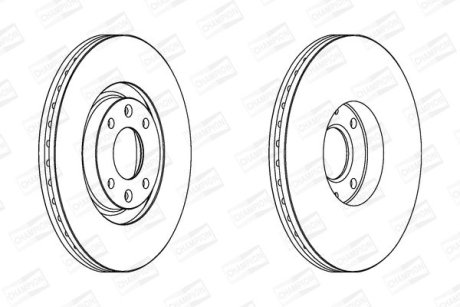 Диск тормозной передний (кратно 2) Citroen C4 Grand Picasso I (UA_) (06-13), C4 I (LC_) (04-14) CHAMPION 562267CH