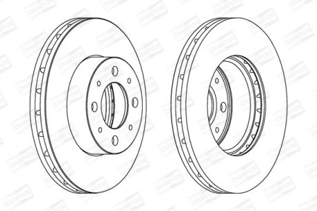 FIAT диск гальмівний передн.500 07-,Panda 04-,Ford Ka 08- CHAMPION 562296CH