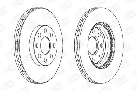 OPEL диск гальмівний передній Corsa D 06-,Fiat Grande Punto 05- CHAMPION 562304CH