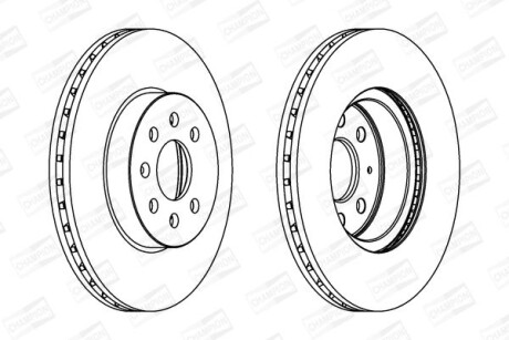 OPEL диск гальмівний передн.вентилір.Astra H CHAMPION 562315CH