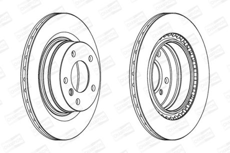 Диск тормозной задний (кратно 2) Bmw 1 (06-12), 1 (11-19), 3 (11-18) CHAMPION 562316CH (фото 1)