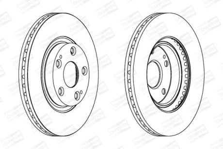 Диск тормозной передний (кратно 2) Toyota Auris (06-12), Avensis (03-08), Corolla (03-09) CHAMPION 562430CH (фото 1)