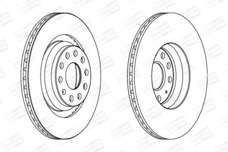 VW диск гальмівний задн. Audi A3Golf VI,VII,Passat,Skoda SuperB II 05- CHAMPION 562432CH