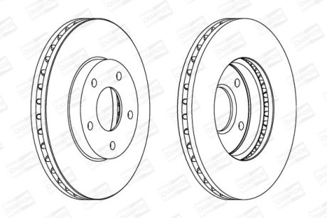 Диск тормозной передний (кратно 2) Nissan Almera (98-06), X-Trail (01-13) CHAMPION 562441CH