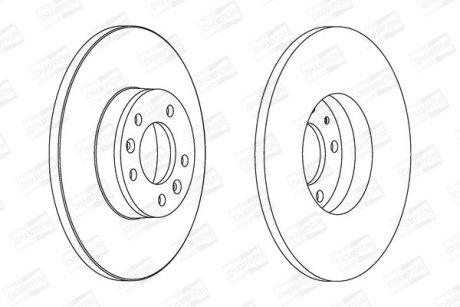 Диск тормозной задний (кратно 2) Citroen Jumpy (07-16)/Fiat Scudo (07-16)/Peugeot Expert (07-) CHAMPION 562525CH