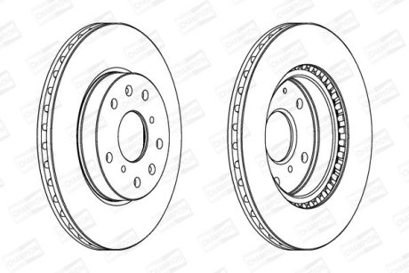 Диск тормозной передний (кратно 2) Fiat Sedici (06-14)/Suzuki SX4 (06-), Vitara (LY) (15-) CHAMPION 562534CH (фото 1)