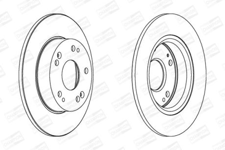 Диск тормозной задний (кратно 2) Honda Civic VII CHAMPION 562544CH