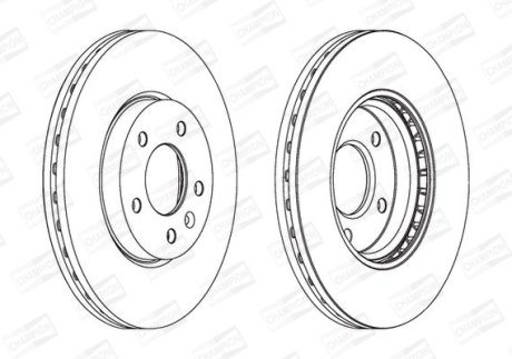 Диск тормозной передний (кратно 2) Chevrolet Cruze (J300) (09-) / Opel Astra J (P10) (09-15) CHAMPION 562631CH (фото 1)