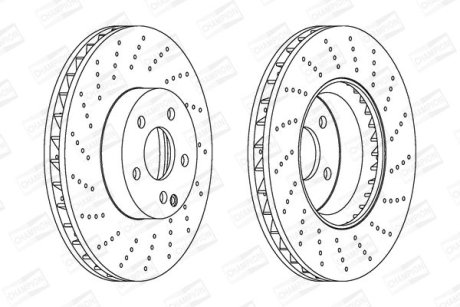 DB Диск тормозной передн.W204 04- (спорт.пакет) CHAMPION 562634CH1