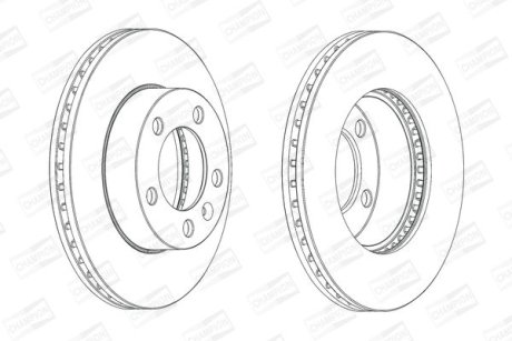 Диск тормозной RENAULT MASTER III 2.3DCI 2010- передн. CHAMPION 562713CH1
