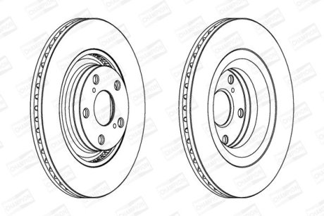 TOYOTA диск гальмівний передн.Avensis 2.0D-4D/2.2D-4D 08- CHAMPION 562726CH