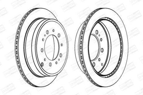 TOYOTA Диск торм.задн.Land Cruiser,Lexus LX570 08- CHAMPION 562761CH1