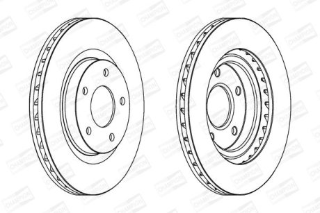 Диск тормозной передний (кратно 2) Jeep Compass (06-), Patriot (07-17)/ Mitsubishi ASX (09-) CHAMPION 562790CH (фото 1)