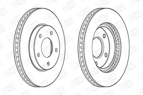 Диск тормозной передний (кратно 2) Mitsubishi Lancer, Space Runner CHAMPION 562820CH